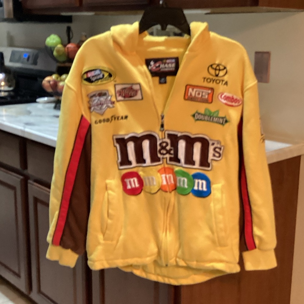 Chase NASCAR Authentics Yellow M&M's Racing Hoodie, heavy